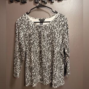 SPANNER Monochrome Patterned Long Sleeve Top